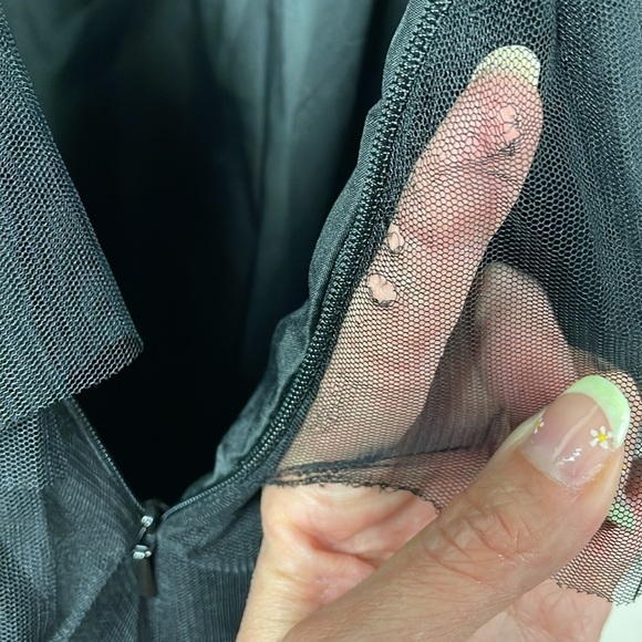 NWT Ieena Mac Duggal Black Long Sleeve Ruffle Tiered Midi Dress Sequin Sz 4 - Picture 15 of 16